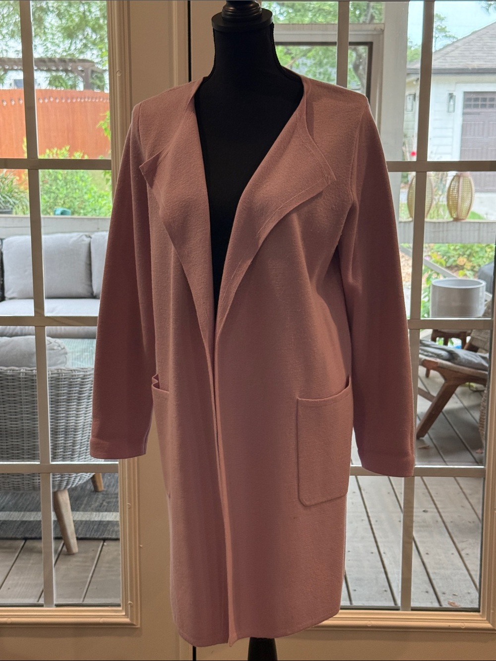 J. Crew Dusty Rose Open Front Coatigan